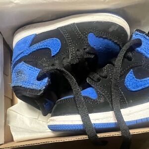 Jordan Black and Blue High-Top Sneakers